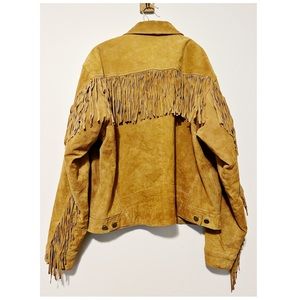 Vintage Tan Suede Fringe Jacket